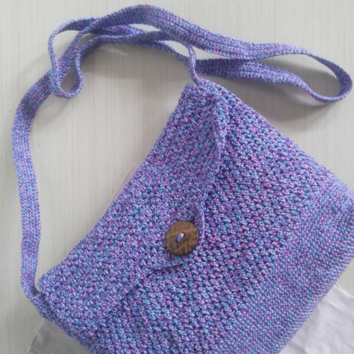 Purple crochet purse