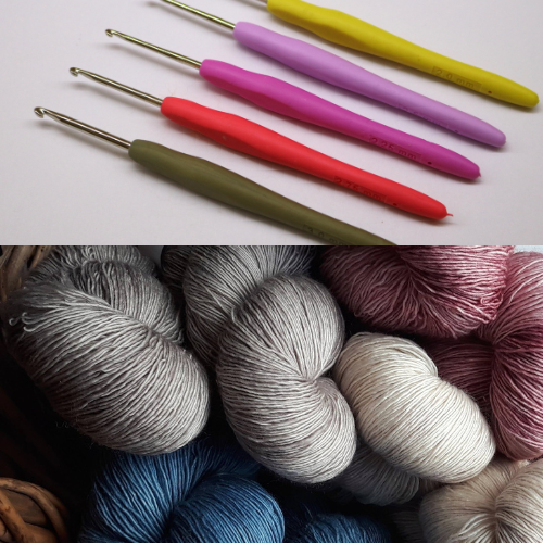 Yarn and crochet hooks